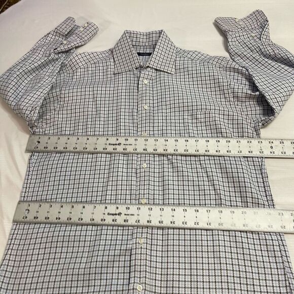 Burberry London Blue Plaid Button Up Shirt Size 16L - Picture 5 of 9
